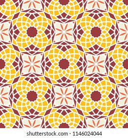 Seamless texture with arabic geometric ornament. Vector mosaic pattern