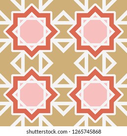 Seamless texture with arabic geometric ornament. Vector mosaic pattern