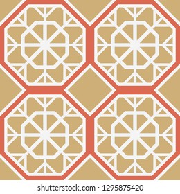 Seamless texture with arabic geometric ornament. Vector mosaic pattern