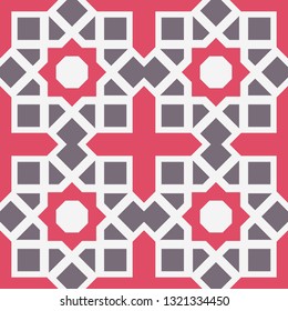 Seamless texture with arabic geometric ornament. Vector mosaic pattern