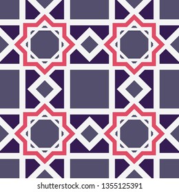 Seamless texture with arabic geometric ornament. Vector mosaic pattern
