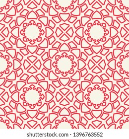Seamless texture with arabic geometric ornament. Vector linear pattern