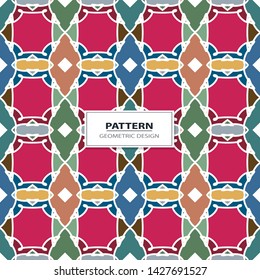 Seamless texture with arabic geometric ornament. Mosaic pattern