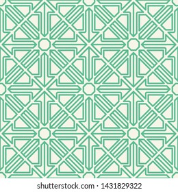 Seamless texture with arabic geometric ornament. Vector mosaic linear pattern