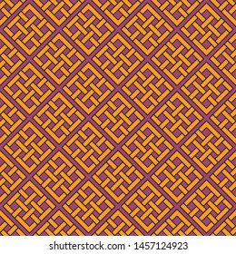 Seamless texture with arabic geometric ornament. Vector oriental mosaic pattern