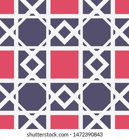 Seamless texture with arabic geometric ornament. Vector mosaic pattern