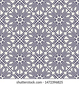 Seamless texture with arabic geometric ornament. Vector mosaic linear pattern