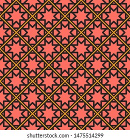 Seamless texture with arabic geometric ornament. Vector oriental mosaic pattern