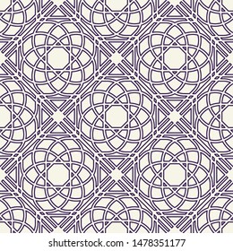 Seamless texture with arabic geometric ornament. Vector mosaic linear pattern