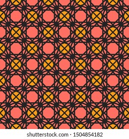 Seamless texture with arabic geometric ornament. Vector oriental mosaic pattern