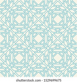 Seamless texture with arabic geometric ornament. Vector mosaic linear pattern