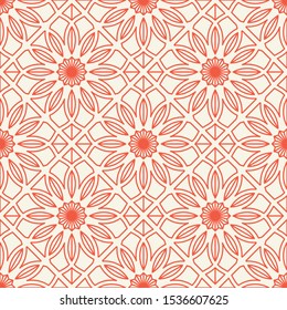 Seamless texture with arabic geometric ornament. Vector mosaic linear pattern