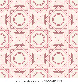 Seamless texture with arabic geometric ornament. Vector mosaic linear pattern