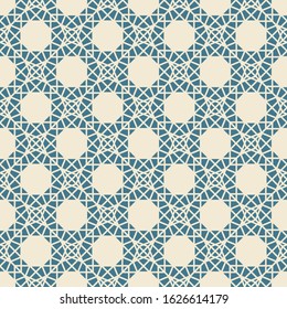 Seamless texture with arabic geometric ornament. Vector oriental mosaic pattern