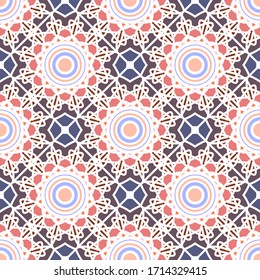 Nahtlose Textur mit arabischen geometrischen Ornamenten. Vektorillustration-asisches Mosaikmuster mit wechselnden Dekorelementen