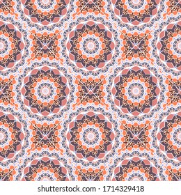 Seamless texture with arabic geometric ornament. Vector asian mosaic pattern with alternating decorative elements