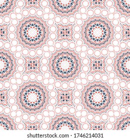 Seamless texture with arabic geometric ornament. Vector asian mosaic pattern with alternating decorative elements
