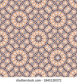 Nahtlose Textur mit arabischen geometrischen Ornamenten. Vektorasisches Mosaikmuster mit abwechselnden dekorativen Elementen. Abstraktes Design für Textilien und Gewebe