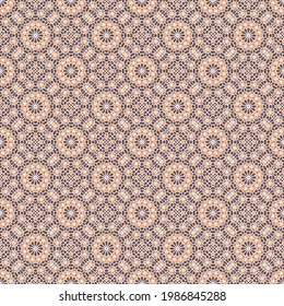 Seamless texture with arabic geometric ornament. Vector asian mosaic pattern with alternating decorative elements