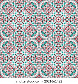 Textura sin foco con ornamento geométrico árabe. Patrón de mosaico de asia vectorial con elementos decorativos alternos