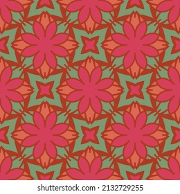 Seamless texture with arabic geometric ornament. Vector asian mosaic floral pattern