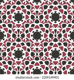 Seamless Texture With Arabic Geometric Ornament. Vector Asian Mosaic Pattern With Decorative Elements