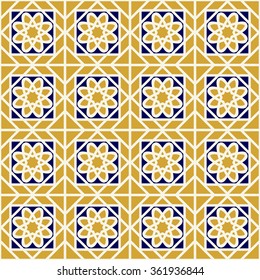 Seamless texture with arabic geometric ornament. Vector pattern