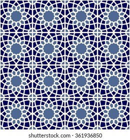 Seamless texture with arabic geometric ornament. Vector pattern