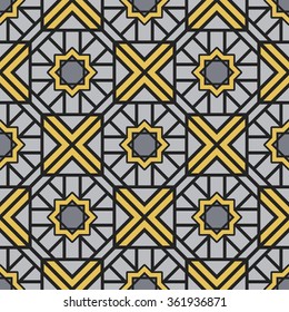 Seamless texture with arabic geometric ornament. Vector pattern