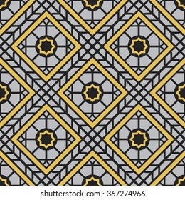 Seamless texture with arabic geometric ornament. Vector pattern
