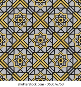 Seamless texture with arabic geometric ornament. Vector pattern
