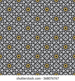 Seamless texture with arabic geometric ornament. Vector pattern
