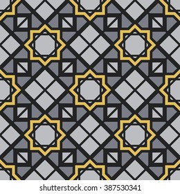 Seamless texture with arabic geometric ornament. Vector pattern