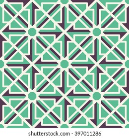 Seamless texture with arabic geometric ornament. Vector pattern