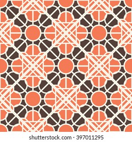Seamless texture with arabic geometric ornament. Vector pattern