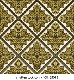 Seamless texture with arabic geometric ornament. Vector pattern