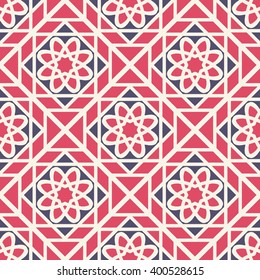 Seamless texture with arabic geometric ornament. Vector pattern