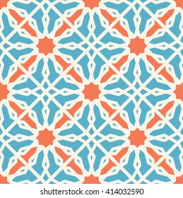 Seamless texture with arabic geometric ornament. Vector pattern