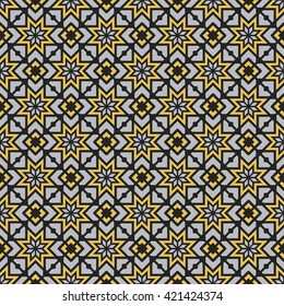 Seamless texture with arabic geometric ornament. Vector pattern