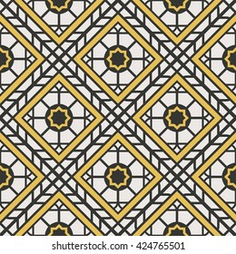 Seamless texture with arabic geometric ornament. Vector pattern
