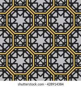 Seamless texture with arabic geometric ornament. Vector pattern
