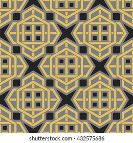 Seamless texture with arabic geometric ornament. Vector pattern