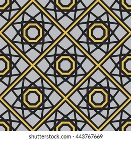 Seamless texture with arabic geometric ornament. Vector pattern