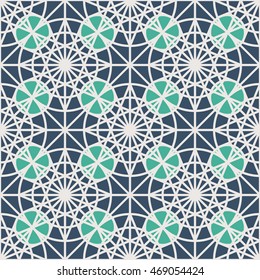 Seamless texture with arabic geometric ornament. Vector pattern