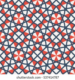 Seamless texture with arabic geometric ornament. Vector pattern