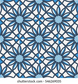 Seamless texture with arabic geometric ornament. Vector mosaic pattern