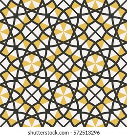 Seamless texture with arabic geometric ornament. Vector pattern