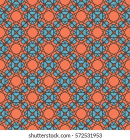 Seamless texture with arabic geometric ornament. Vector mosaic pattern