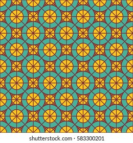 Seamless texture with arabic geometric ornament. Vector mosaic pattern