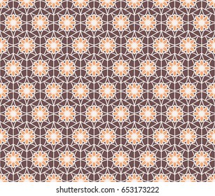 Seamless texture with arabic geometric ornament. Vector mosaic hexagonal pattern